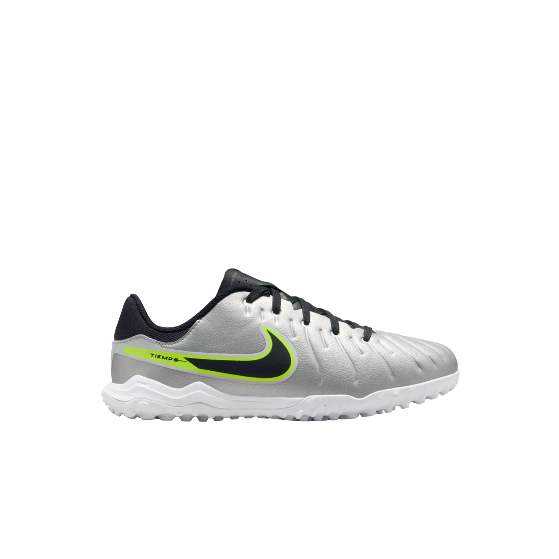 DV4351-001 (JR) Nike Tiempo Legend 10 Academy TF Metallic Silver Volt