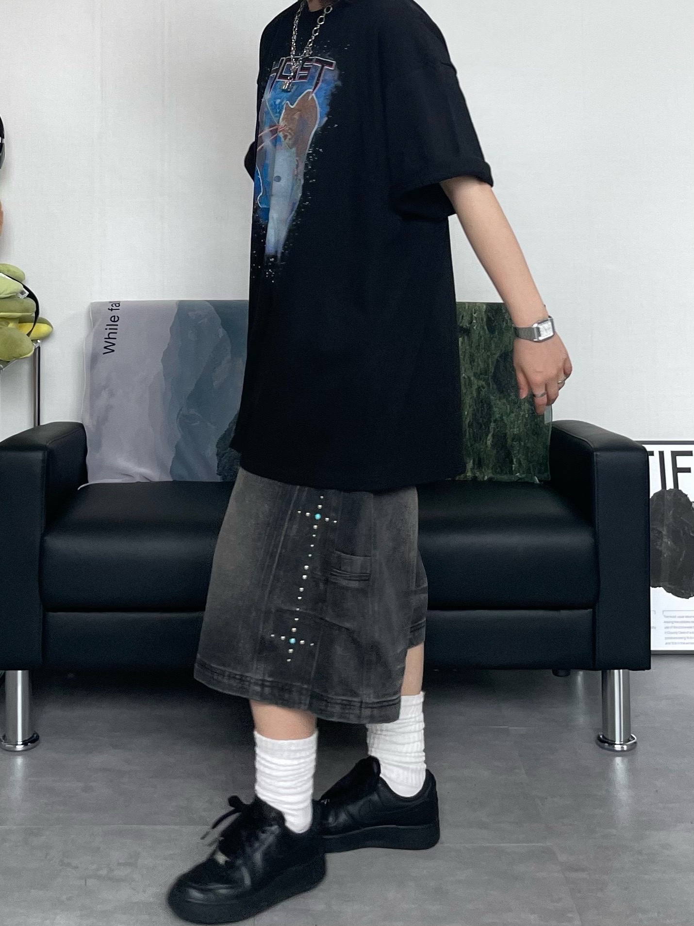 (W) Keen Jasper Rocks SP Sneakers Beige, (W) Nike Air Force 1 '07 Low Triple Black 착용 스타일 - 8