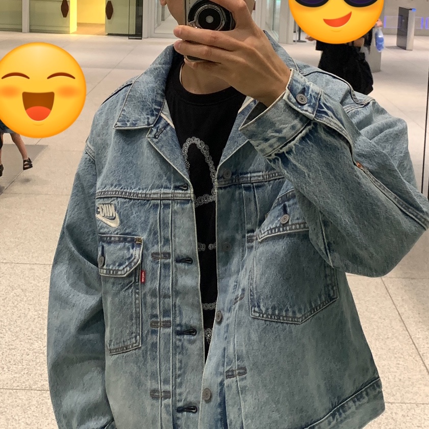 Levi's x Nike Trucker Jacket Light Blue 착용 스타일 - 2