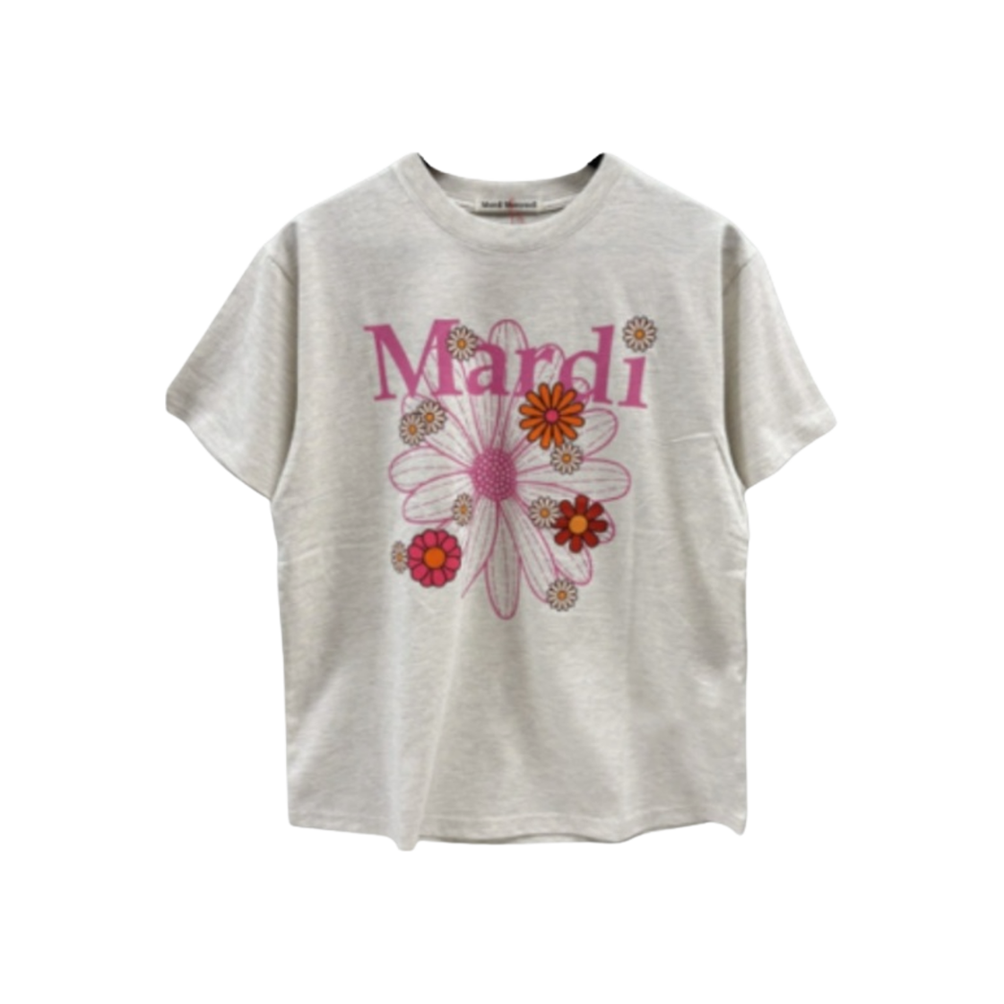 - (W) Mardi Mercredi Flowermardi Blossom T-Shirt Oatmeal Pink
