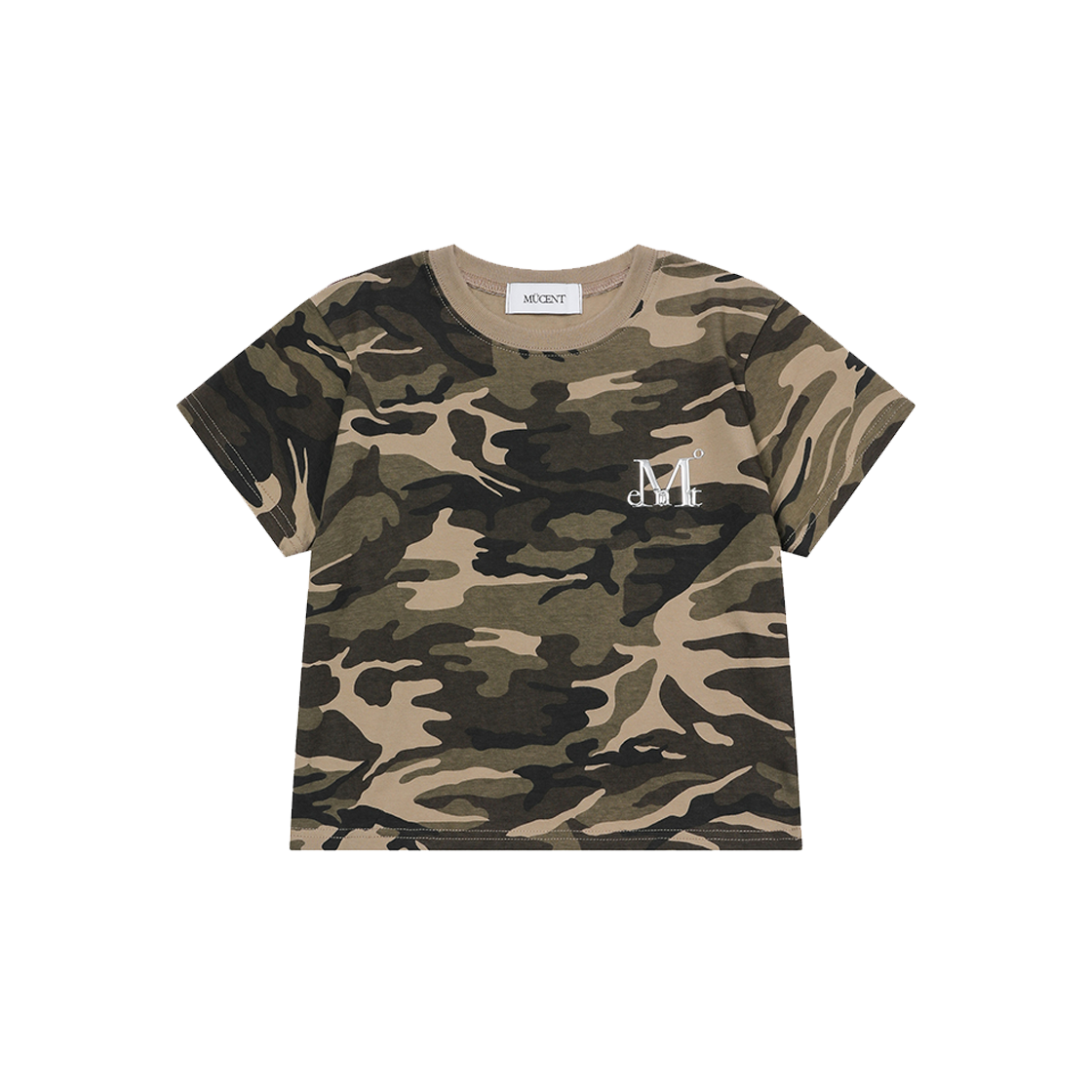 P00000YP MUCENT Tenber Metal Logo Camo Half T Unisex Khaki