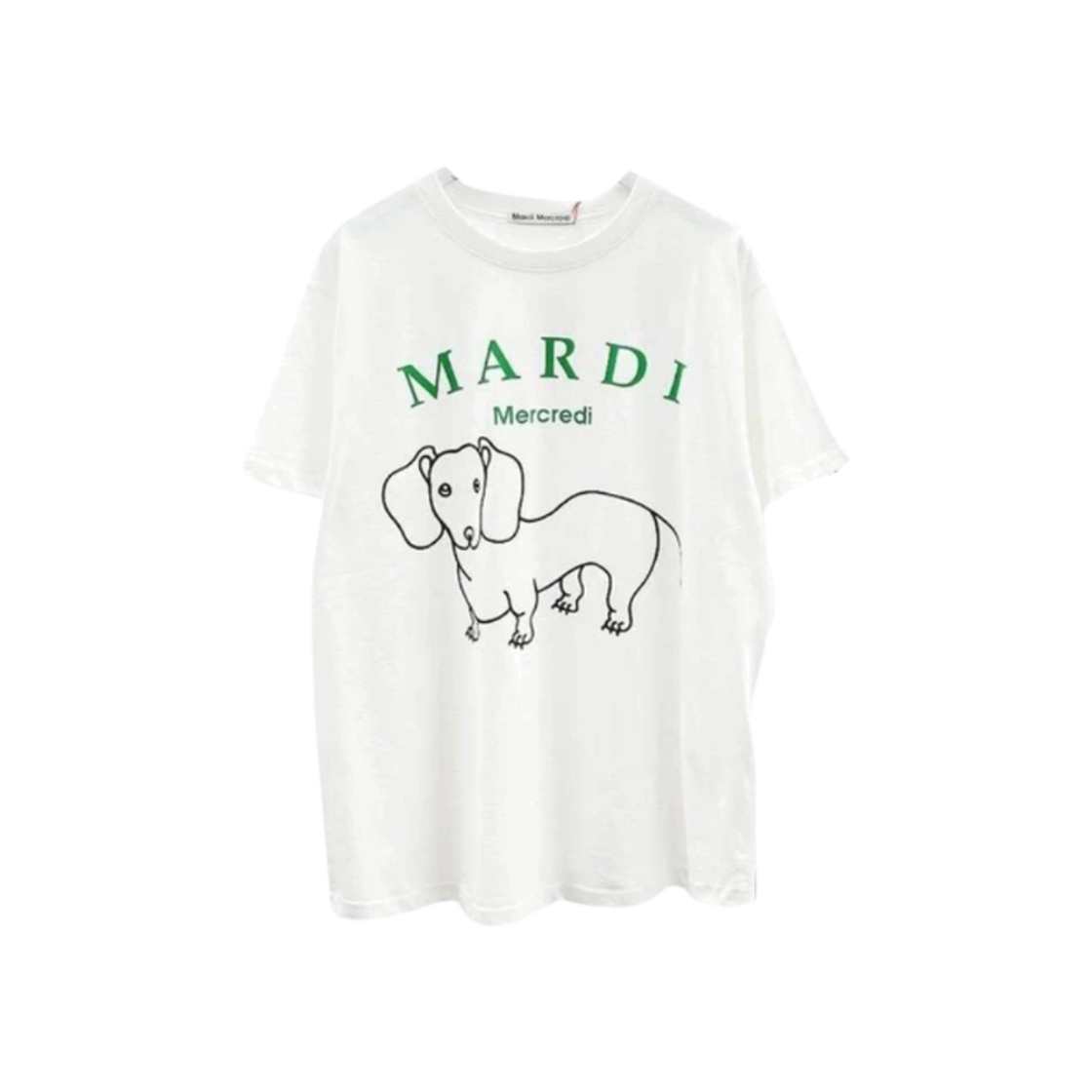 (W) 마르디 메크르디 딴지 Ch.06 티셔츠 아이보리 그린((W) Mardi Mercredi Ddanji Ch.06 T-Shirt Ivory Green) - 1