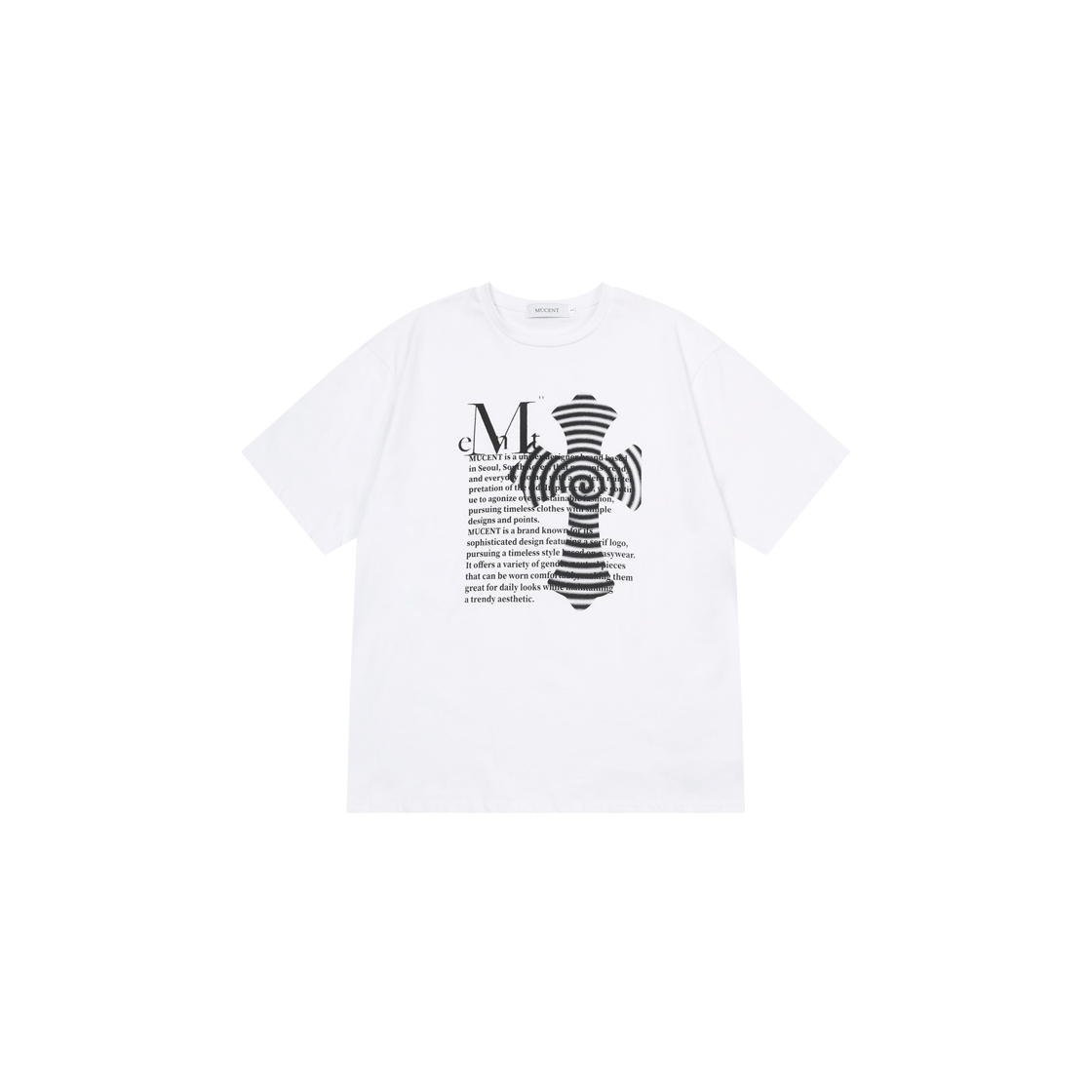 무센트 실케 십자가 레터링 반팔 남녀공용 화이트(MUCENT Silke Cross Lettering Half T Unisex White) - 3