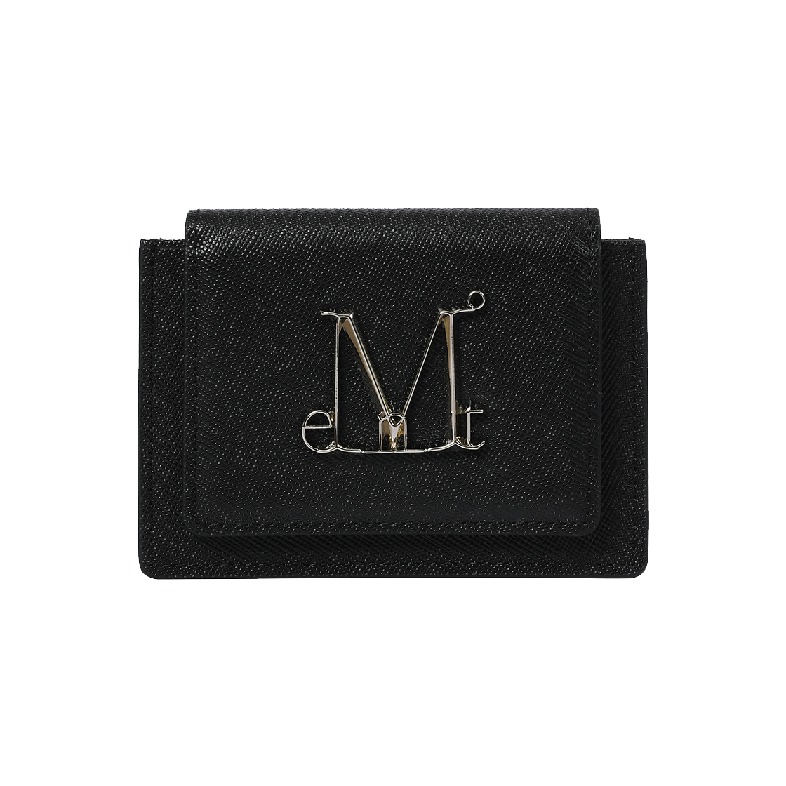 P00000YK MUCENT Main Symbol Metal Logo Accordion Wallet Unisex (M logo) Black