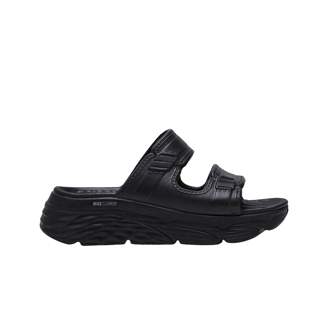 (W) 스케쳐스 맥스 쿠셔닝 포미 블랙((W) Skechers Max Cushioning Foamies Black)