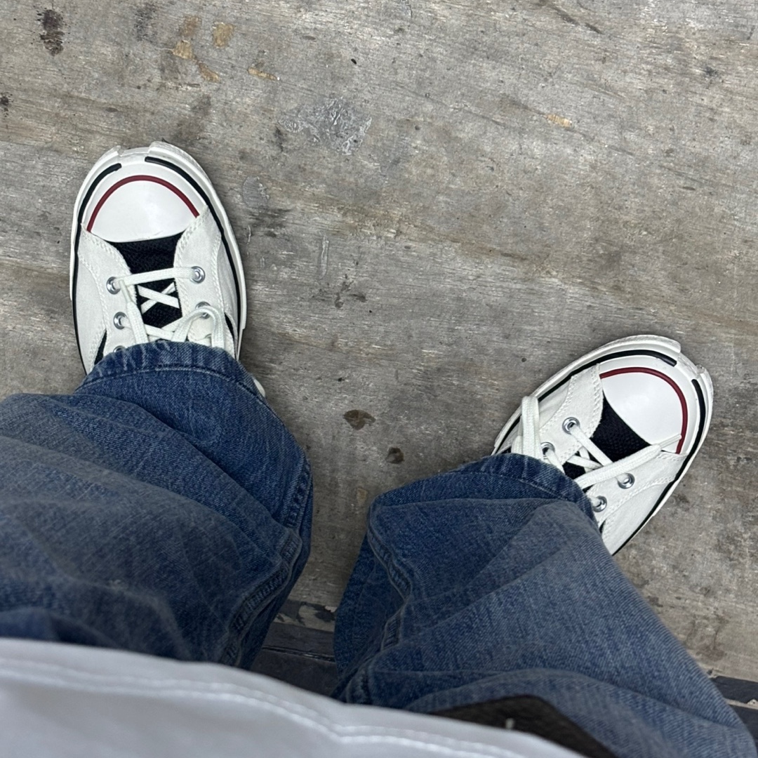 Converse x Feng Chen Wang Chuck 70 Ox 2-in-1 Egret 착용 스타일