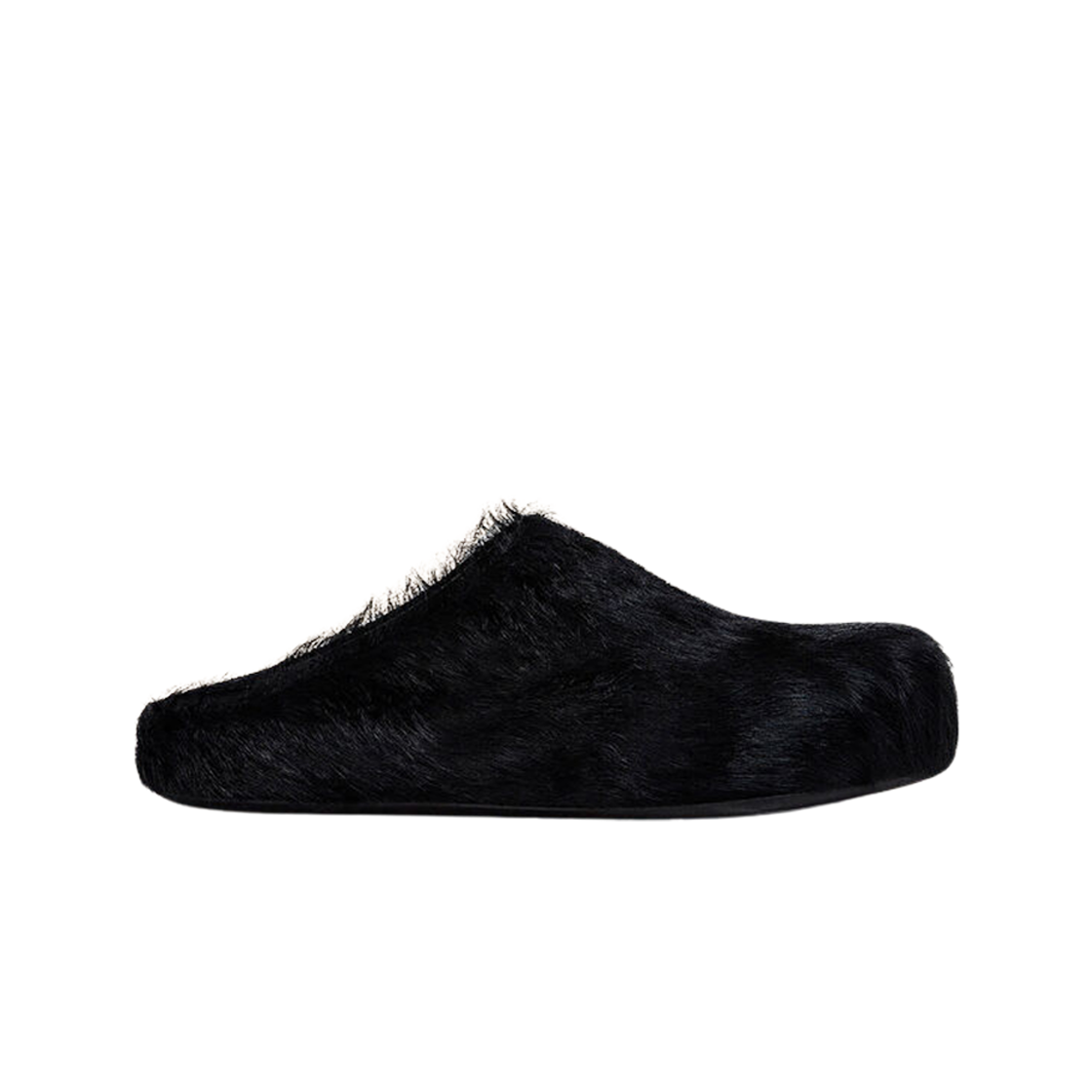 마르니 롱 헤어 카프스킨 퍼스벳 사보 블랙(Marni Long Hair Calfskin Fussbett Sabot Black)