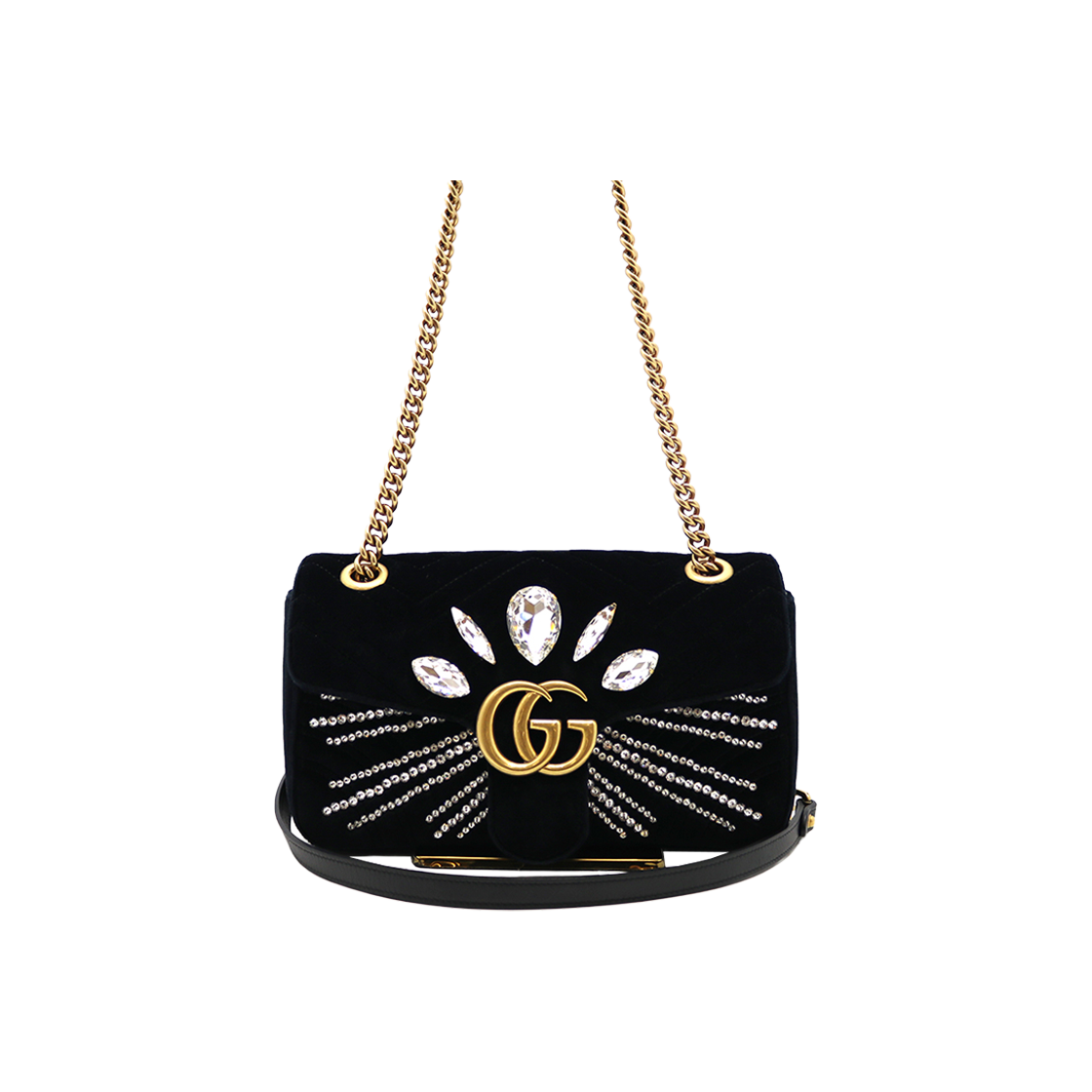 ITPTJRJRE7VB Gucci Crystal Velvet Small Shoulder Bag