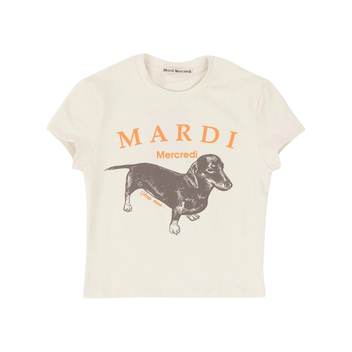 (W) 마르디 메크르디 딴지 크롭 티셔츠 라이트 베이지((W) Mardi Mercredi Ddanji Cropped T-Shirt Light Beige)
