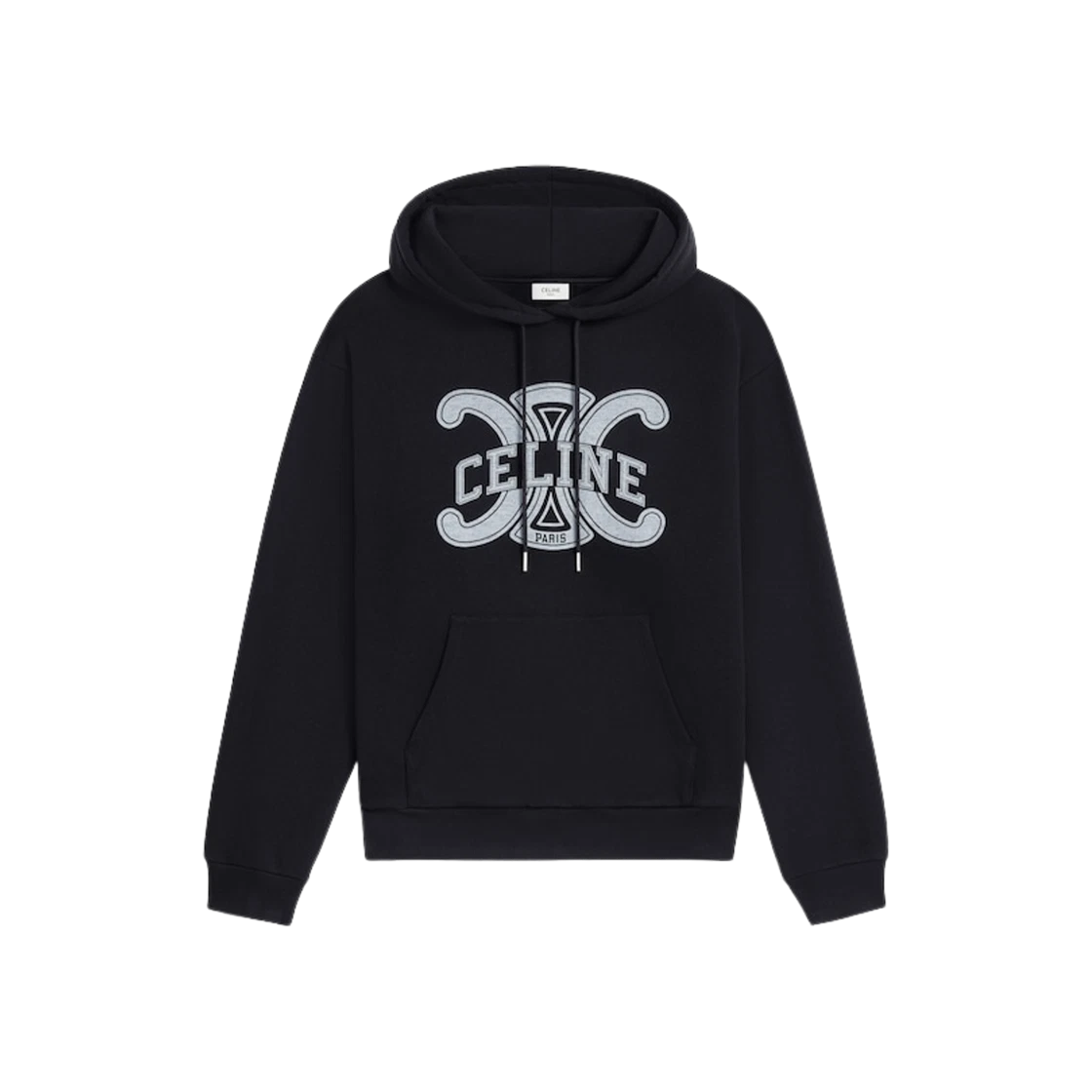 Celine Celine Loose Hoodie in Cotton Fleece Black White · S