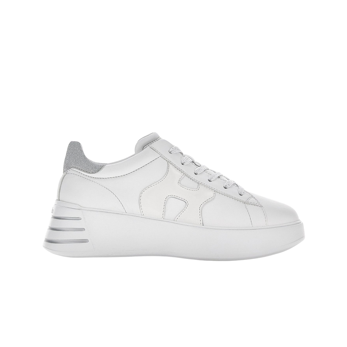 (W) 호간 레벨 스니커즈 화이트 실버((W) Hogan Rebel Sneakers White Silver)
