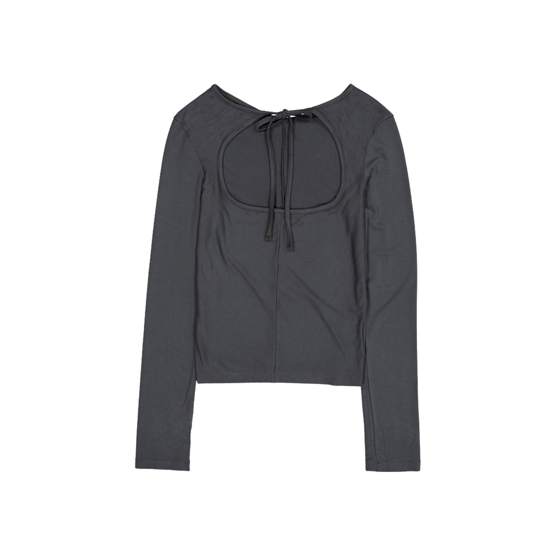페르트 투웨이 리본 티셔츠 차콜(Pehrt 2Way Ribbon T-Shirt Charcoal)