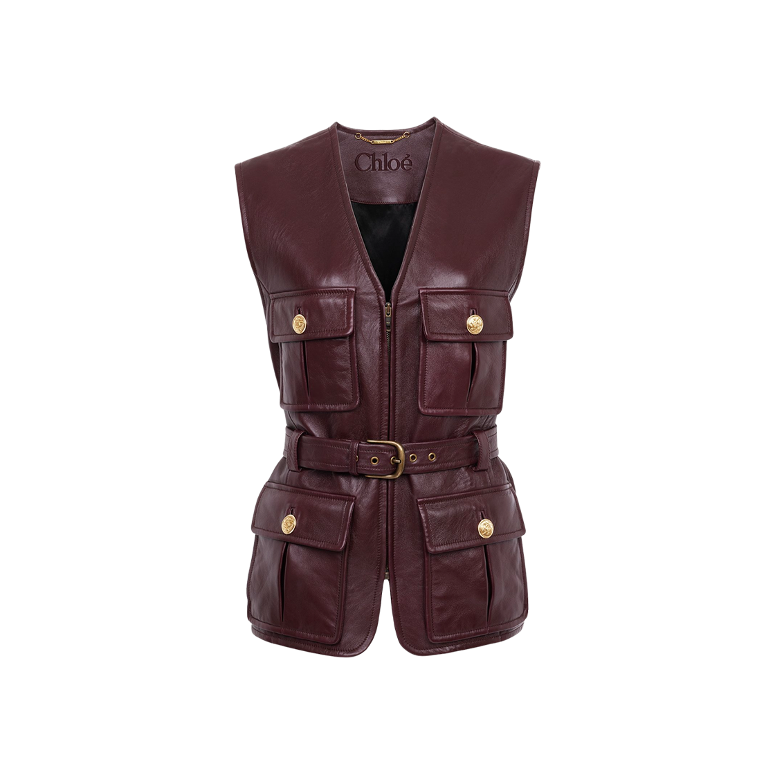 (W) 끌로에 레더 유틸리테리안 베스트 크래프티 브라운((W) Chloe Leather Utilitarian Vest Crafty Brown)
