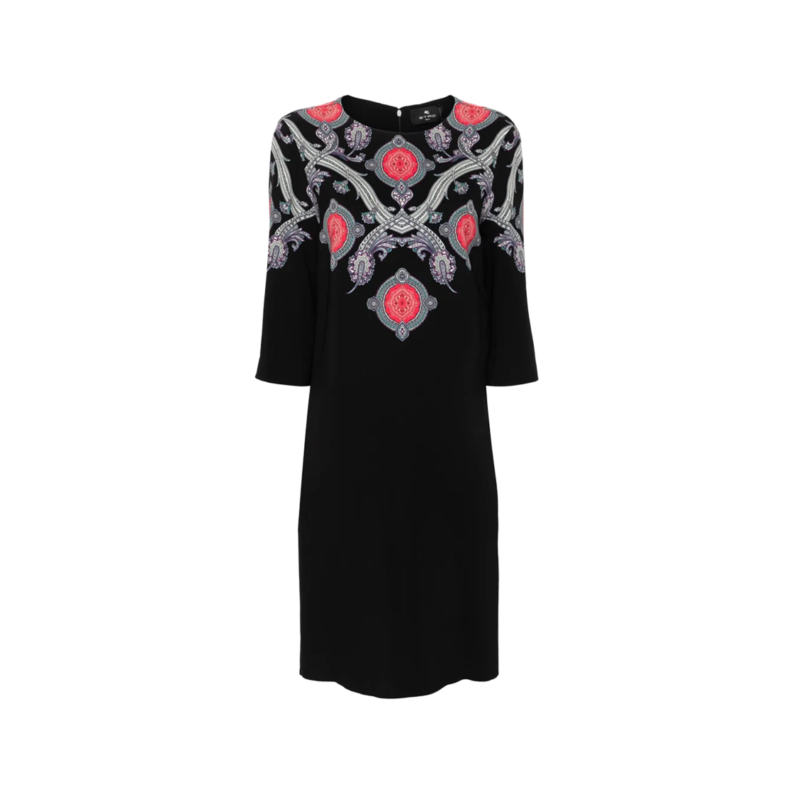 (W) 에트로 페이즐리 프린트 드레스 블랙((W) Etro Paisley Print Dress Black)