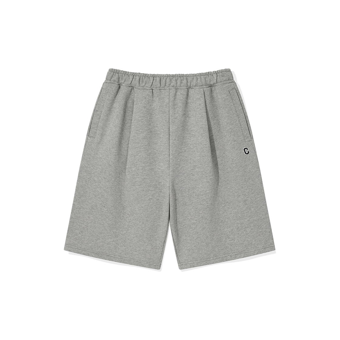 커버낫 버뮤다 C 로고 스웻 쇼츠 멜란지 그레이