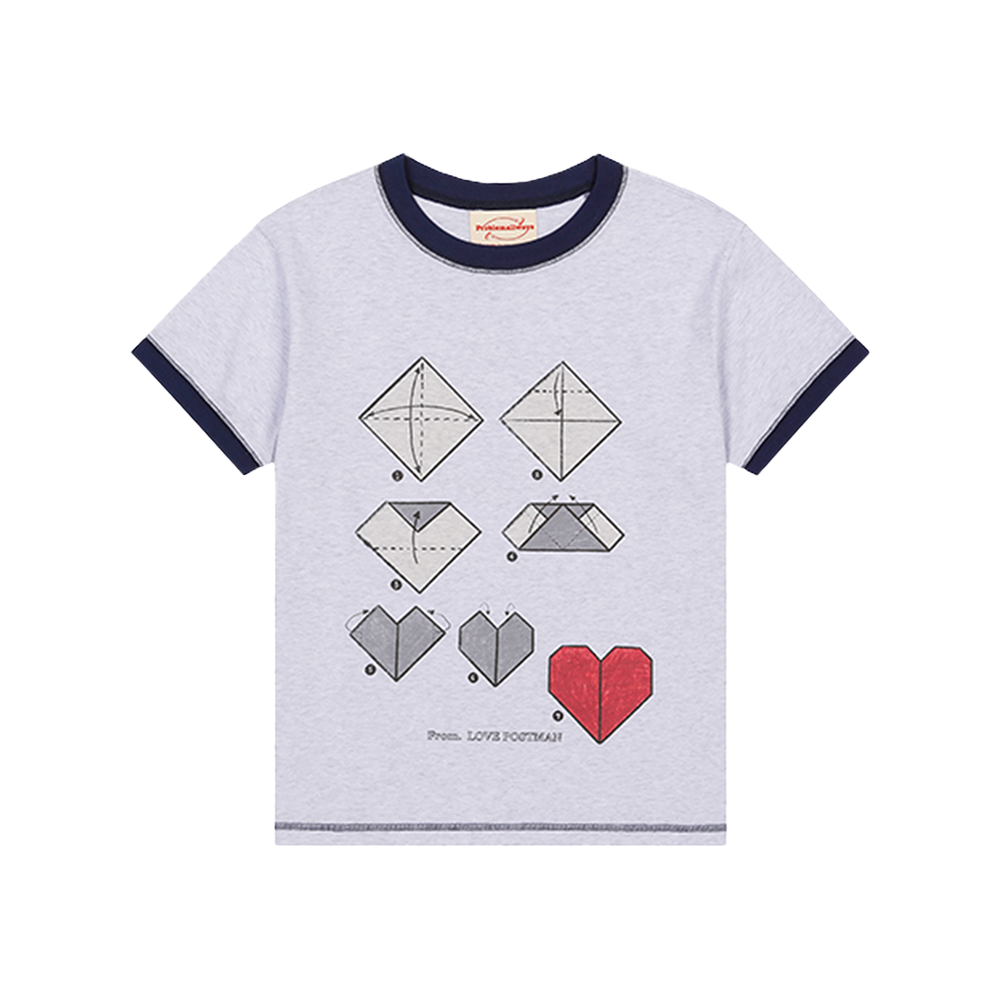 D01TS02MG Problemallways Love Postman T-Shirt Melange Gray