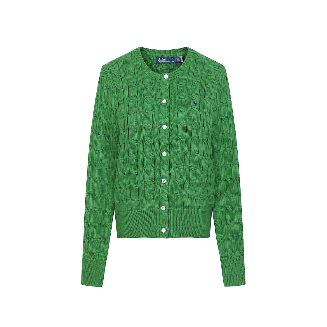 [30%적립] 폴로 랄프 로렌 우먼 케이블 니트 코튼 크루넥 가디건 그린([30%적립] Polo Ralph Lauren Women Cable Knit Cotton Crewneck Cardigan Green) - 1