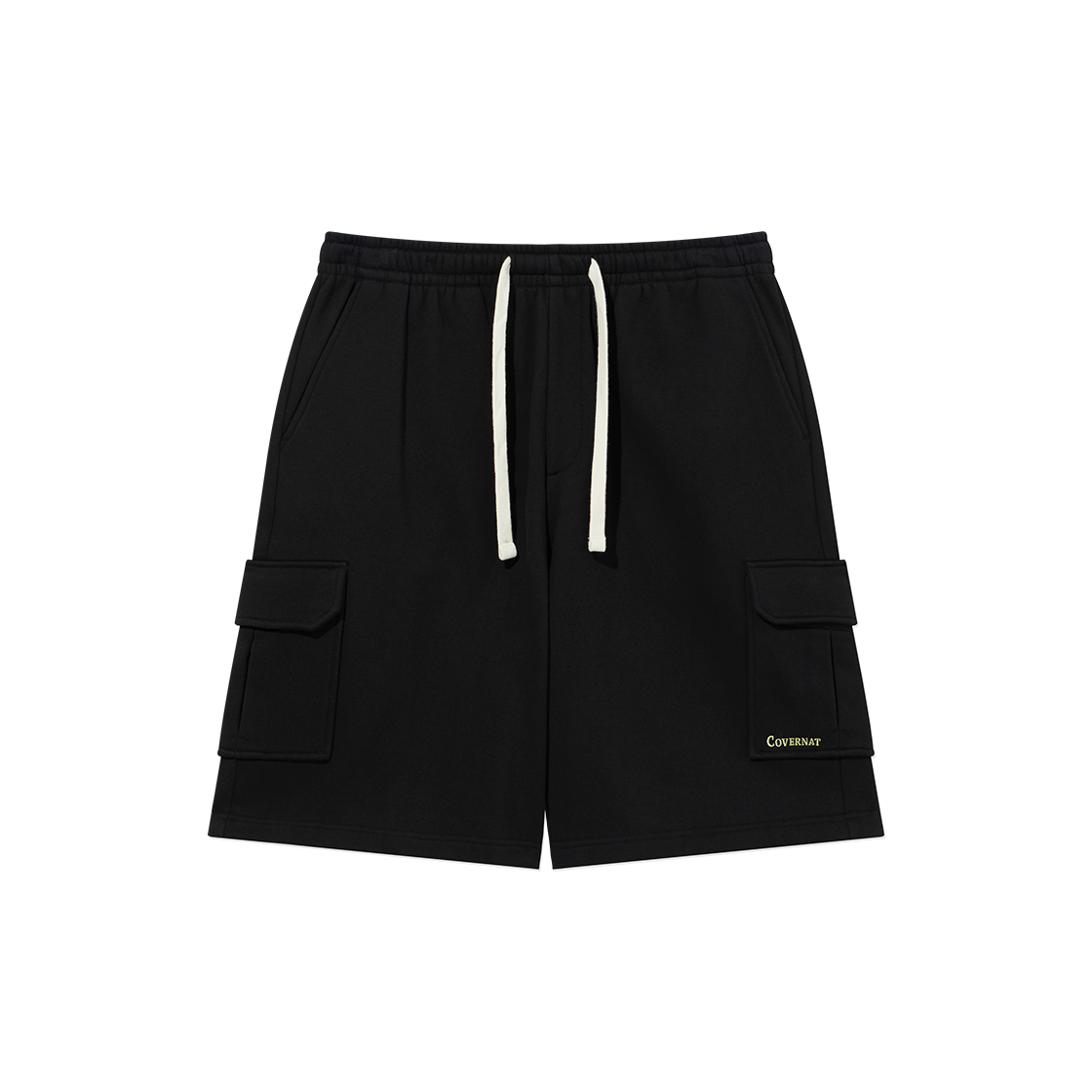 커버낫 레귤러 어센틱 스웻 카고 쇼츠 블랙(Covernat Regular-Fit Authentic Logo Sweat Cargo Shorts Black) - 1