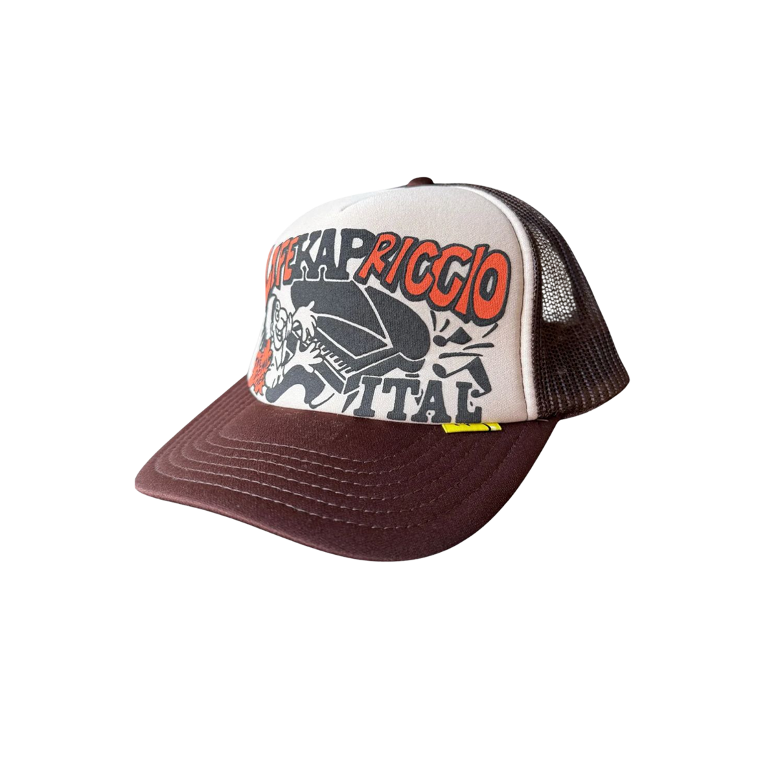 캐피탈 컨트리 라이프 카프리치오 프린트 트러커 캡 브라운(Kapital Kountry Life Kapriccio Print Trucker Cap Brown)