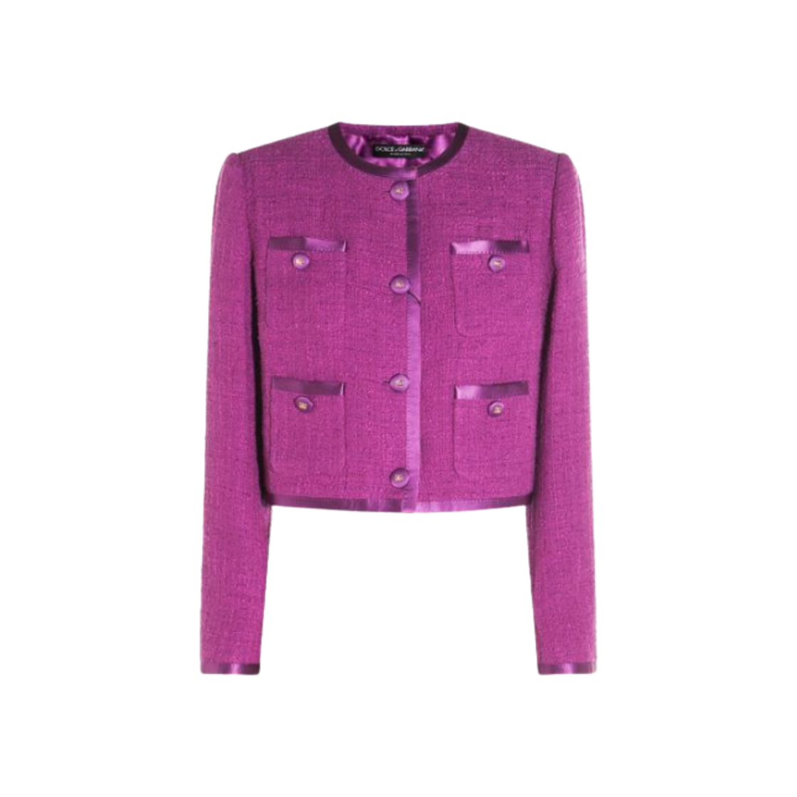 F27GOTFMTACF0571 (W) Dolce & Gabbana Tweed Jacket Purple