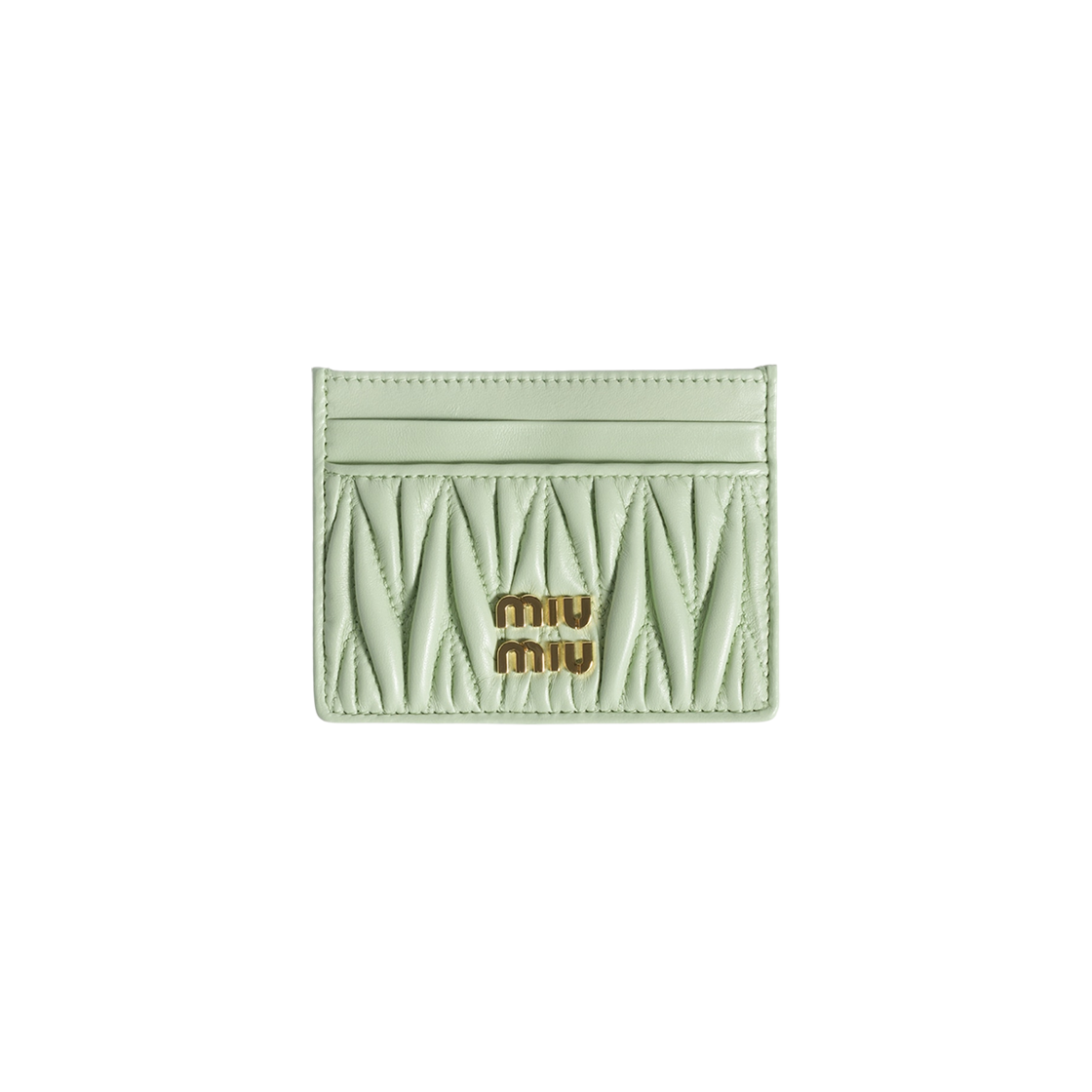 미우 미우 마테라쎄 나파 레더 카드 홀더 아쿠아(Miu Miu Matelasse Nappa Leather Card Holder Aqua)