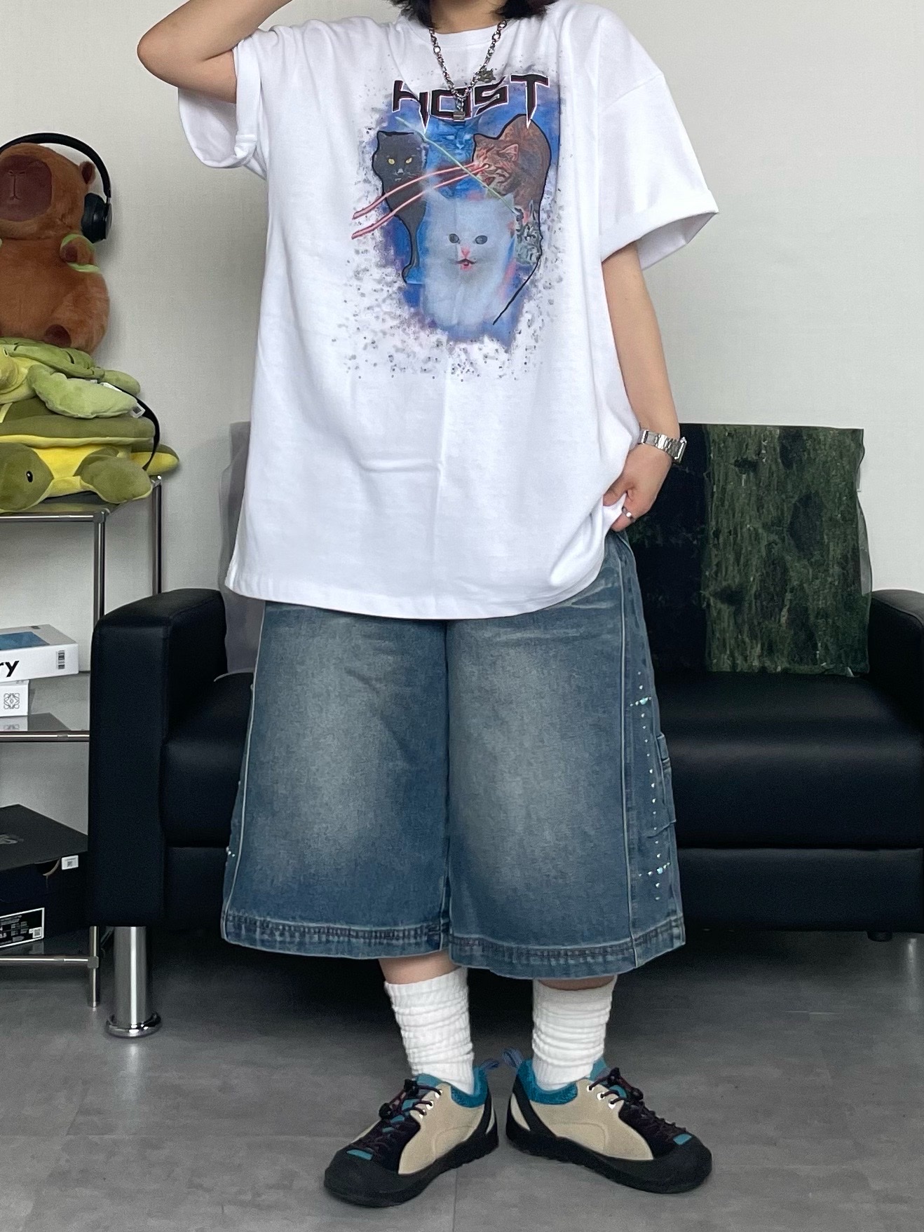 (W) Keen Jasper Rocks SP Sneakers Beige, (W) Nike Air Force 1 '07 Low Triple Black 착용 스타일 - 4