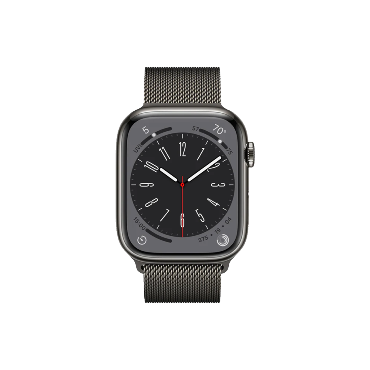 [B등급] 리퍼비시 애플워치 8 45mm 셀룰러 그래파이트 스테인리스 스틸 케이스 밀레니즈 루프 그래파이트([B등급] Refurbished Apple Watch Series 8 45mm Cellular Graphite Stainless Steel Case with Milanese Loop Graphite)