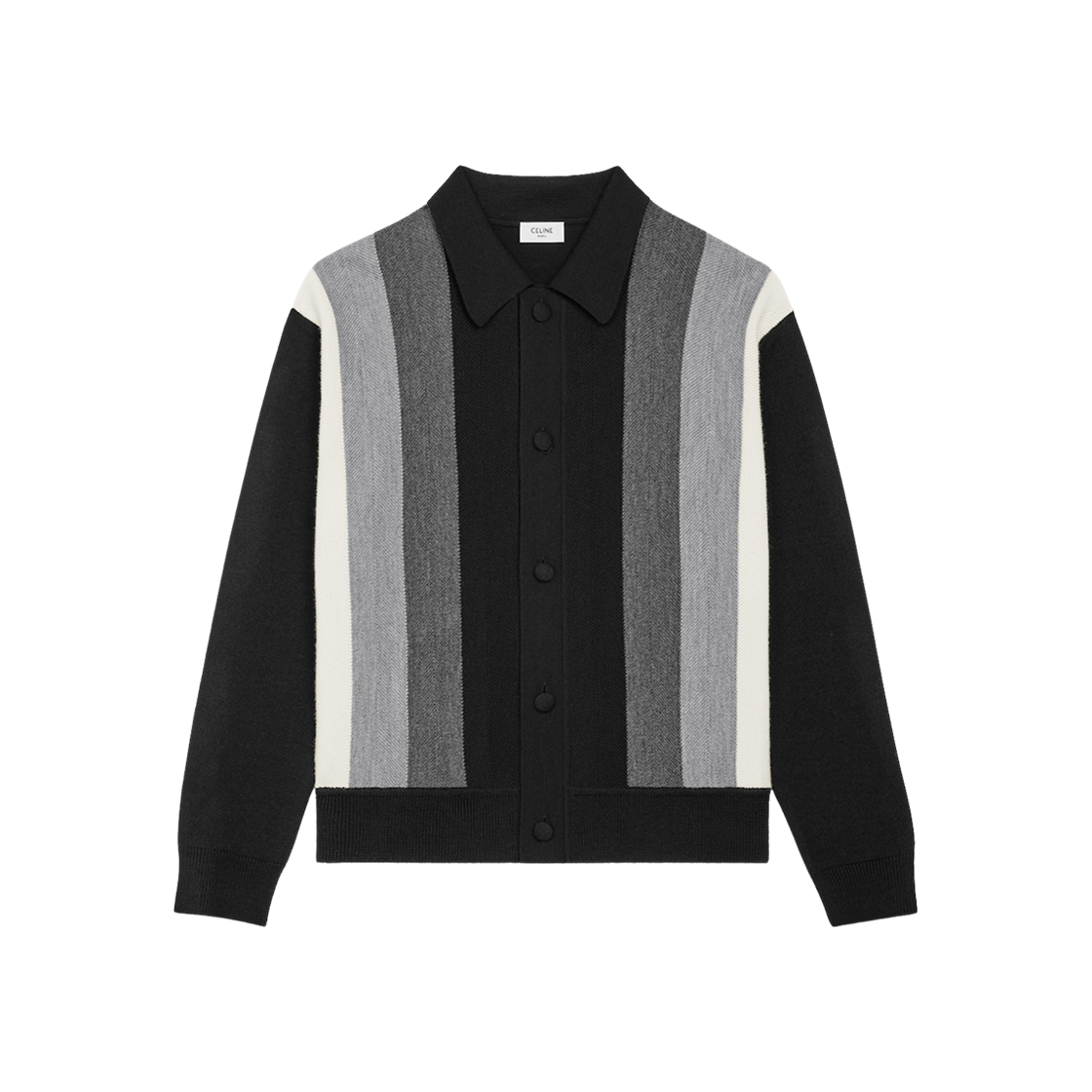 셀린느 울 폴로 가디건 그레이(Celine Polo Cardigan in Wool Grey)