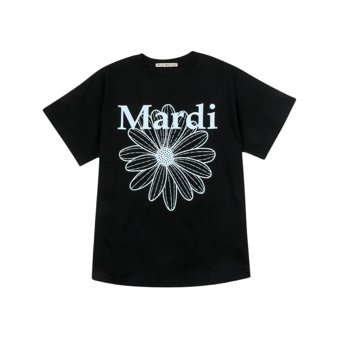 (W) 마르디 메크르디 플라워마르디 티셔츠 블랙 스카이((W) Mardi Mercredi Flowermardi T-Shirt Black Sky)