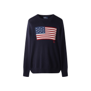 [30% 적립] Polo Ralph Lauren Iconic Flag Sweater Hunter Navy - 24FW
