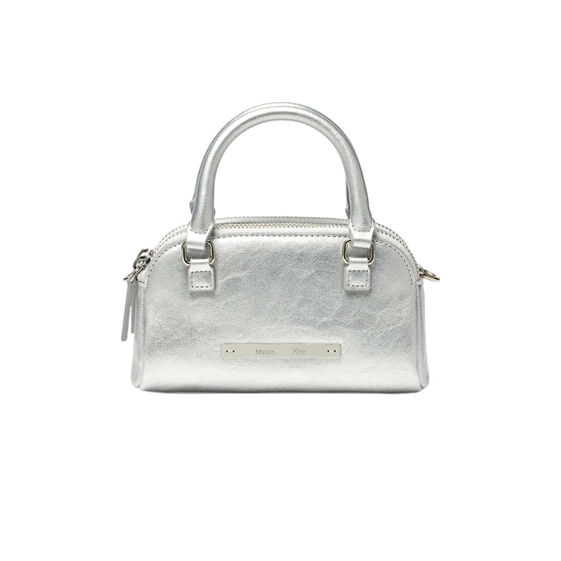 마뗑킴 더블 지퍼 미니 크로스백 실버(Matin Kim Double Zipper Mini Cross Bag Silver)