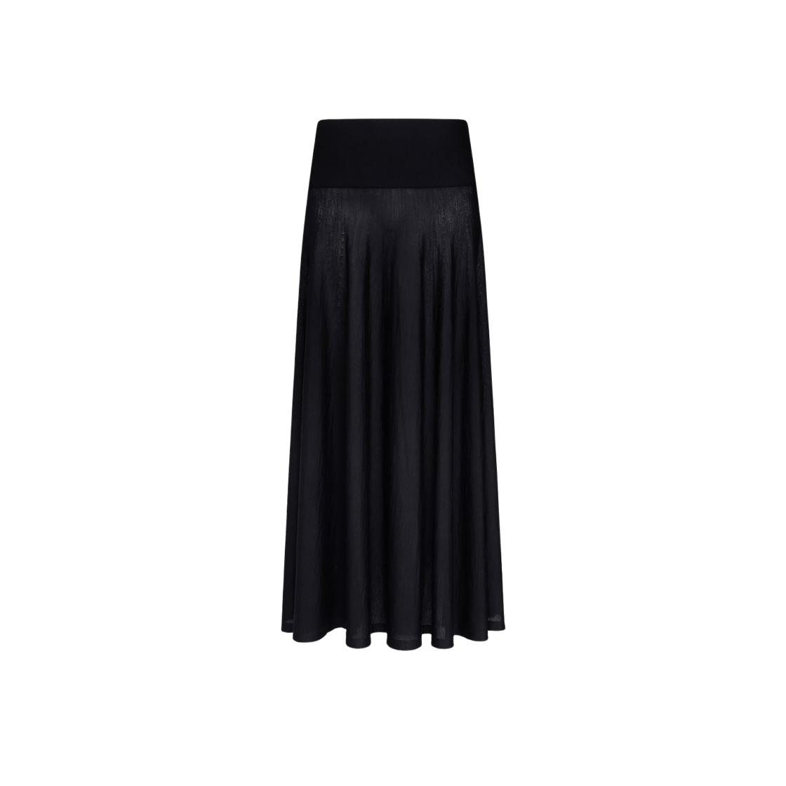 (W) 알라이아 메리노 울 맥시 스커트 블랙((W) Alaia Merino Wool Maxi Skirt Black)