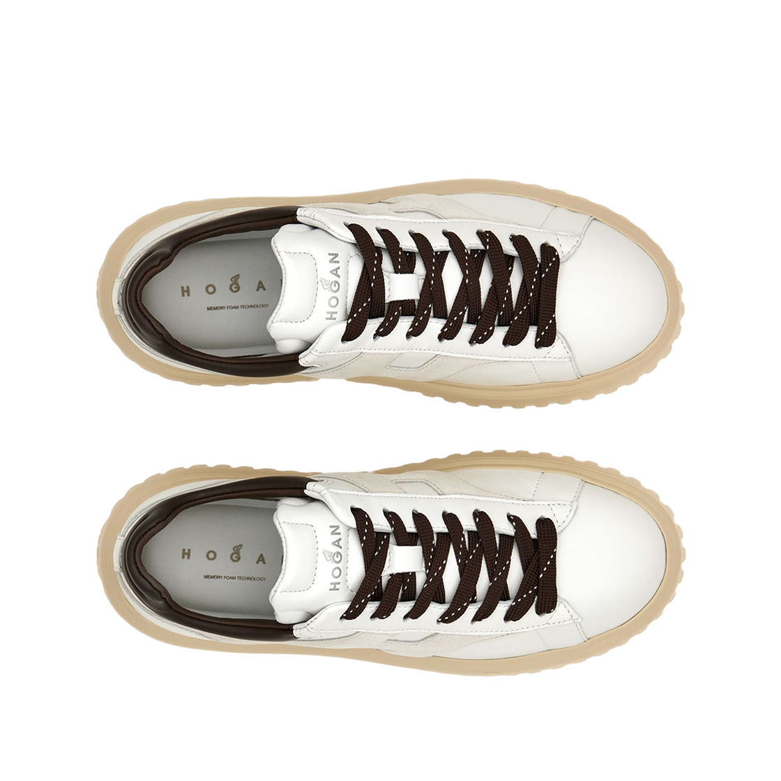 (W) 호간 H-스트라이프 스니커즈 화이트 그레이((W) Hogan H-Stripes Sneakers White Grey) - 2