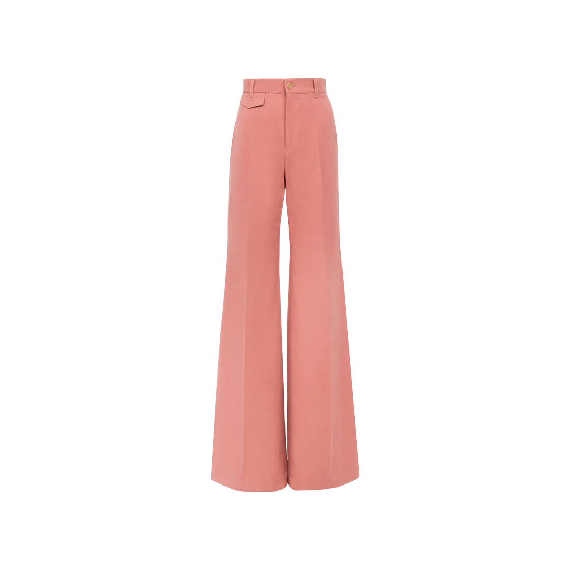 (W) 끌로에 코튼 캔버스 하이라이즈 플레어 팬츠 와일드 핑크((W) Chloe Cotton Canvas High-Rise Flared Pants Wild Pink)