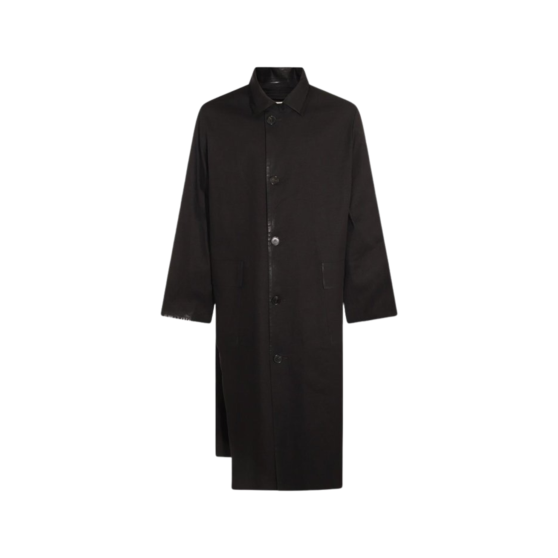 S51AH0196S78506961 Maison Margiela Long Coated Cotton Coat Black