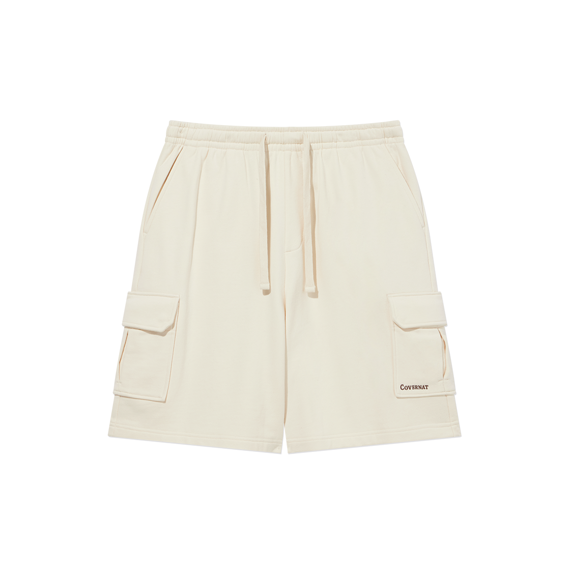 커버낫 레귤러 어센틱 스웻 카고 쇼츠 아이보리(Covernat Regular-Fit Authentic Logo Sweat Cargo Shorts Ivory) - 1