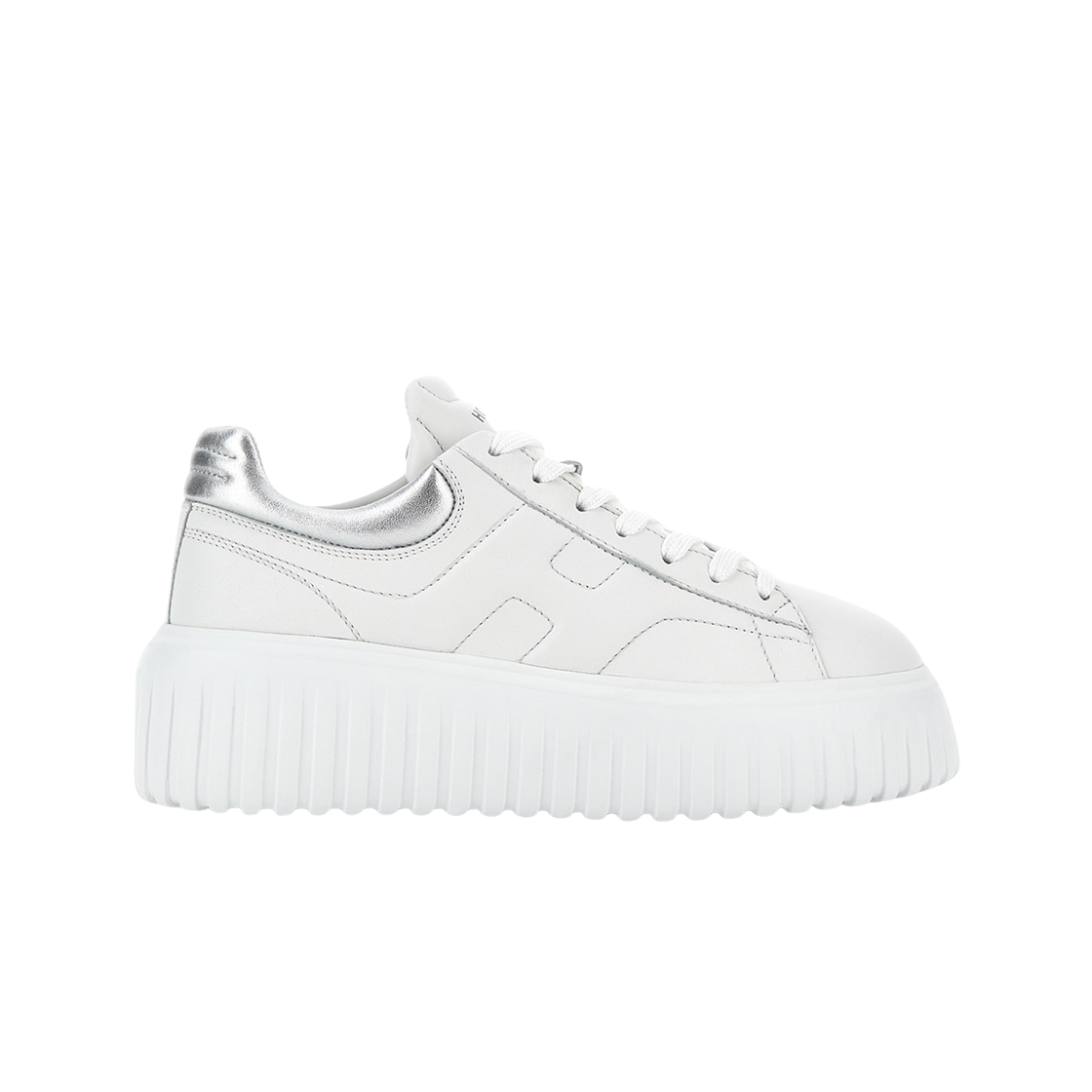 (W) 호간 H-스트라이프 스니커즈 화이트 실버((W) Hogan H-Stripes Sneakers White Silver)