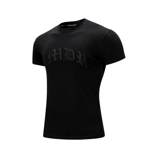 MTHMTSL04-BK Muscle Armed AMDR Gothic Lettering Muscle Fit T-Shirt Black