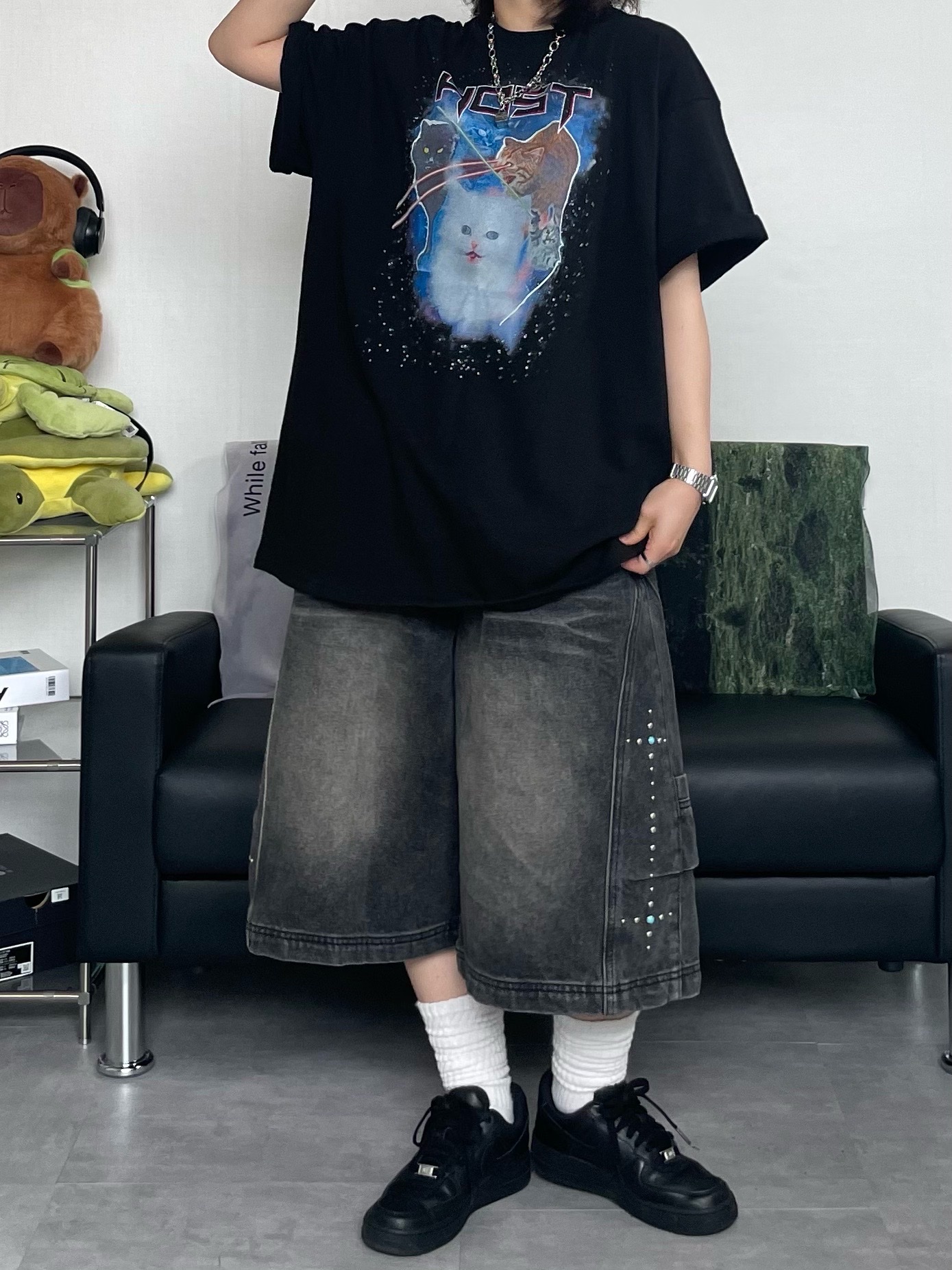 (W) Keen Jasper Rocks SP Sneakers Beige, (W) Nike Air Force 1 '07 Low Triple Black 착용 스타일 - 6