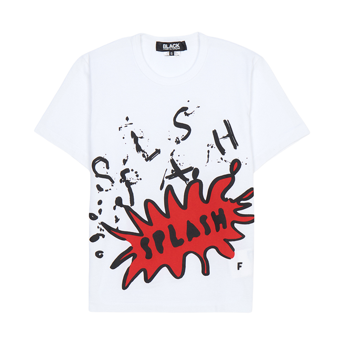1H-T001-052-1 Black Comme des Garcons Short Sleeve T-Shirt White