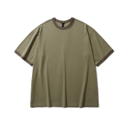 [SS25] moif Ringer H/S Tee Olive gray
