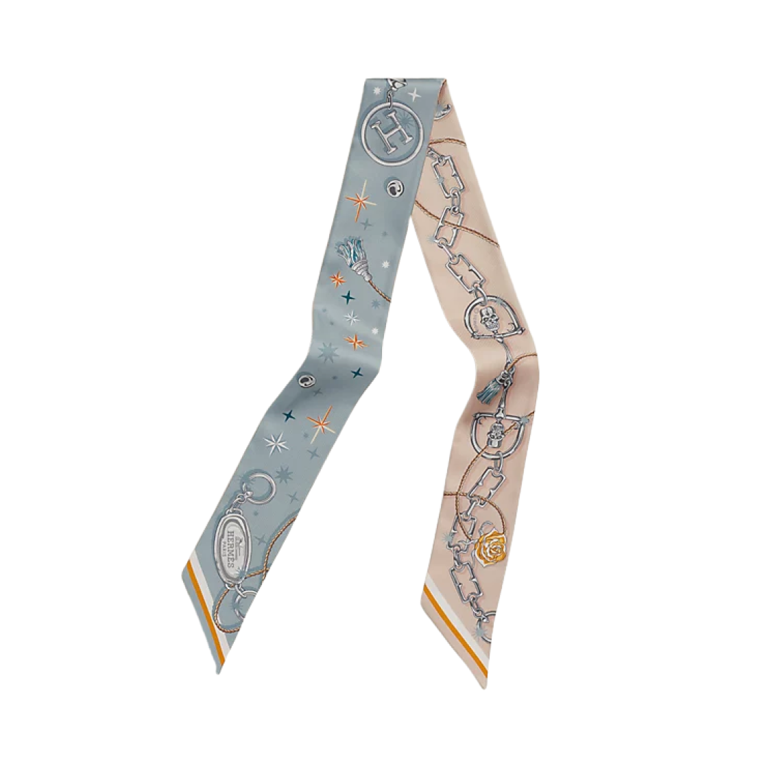 (W) 에르메스 세 라 페트 트윌리 블루 글라시에 로즈 뿌드르 그리((W) Hermes C'est la Fete Twilly Bleu Glacier Rose Poudre Gris) - 1