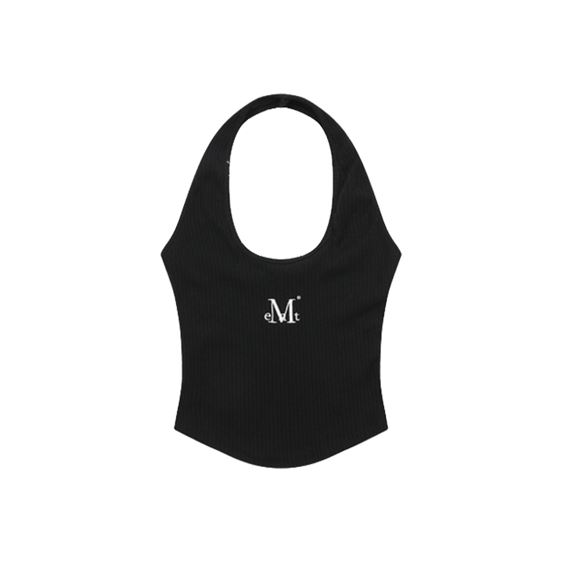 무센트 카일락 골지 홀터넥 크롭 슬리브리스 나시 블랙(MUCENT Kylilac Crop Sleeveless Black) - 1