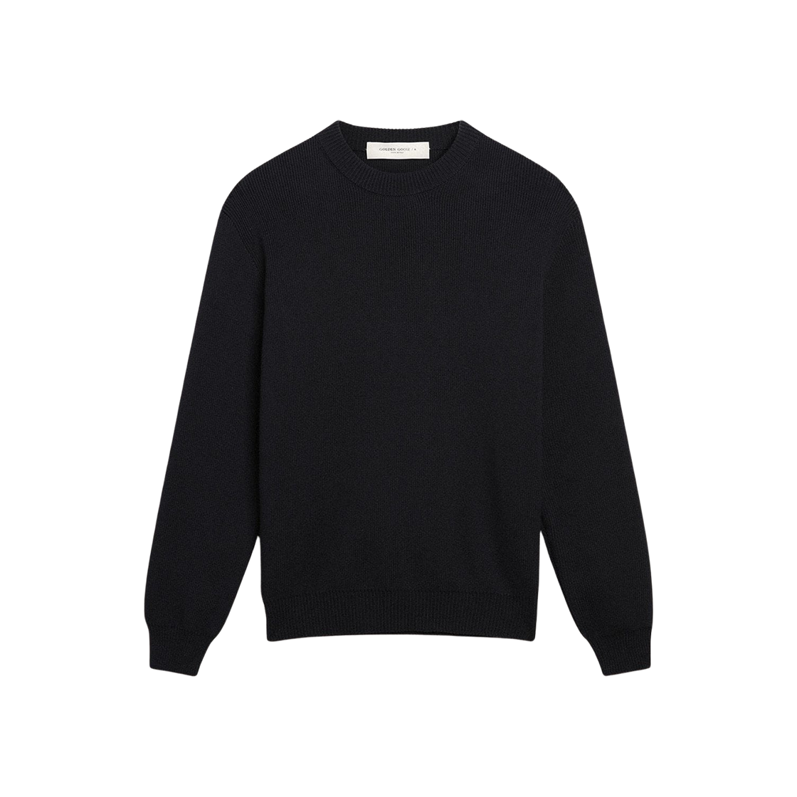 GMP00841-P000662-50486 Golden Goose Logo Cotton Round Neck Sweater Dark Blue