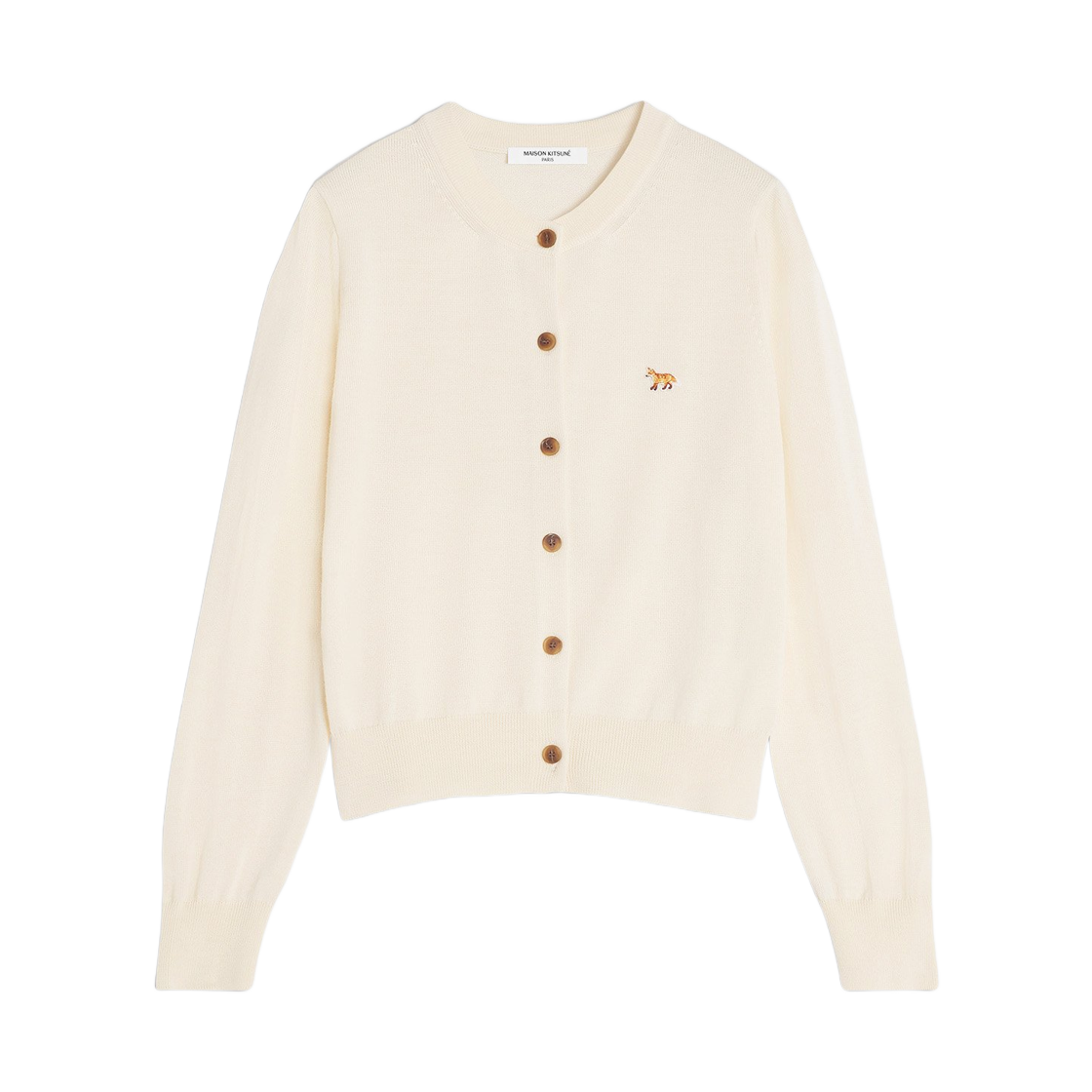 (W) 메종 키츠네 베이비 폭스 메리노 레귤러 가디건 펄 핑크((W) Maison Kitsune Baby Fox Merino Regular Cardigan Pearl Pink)