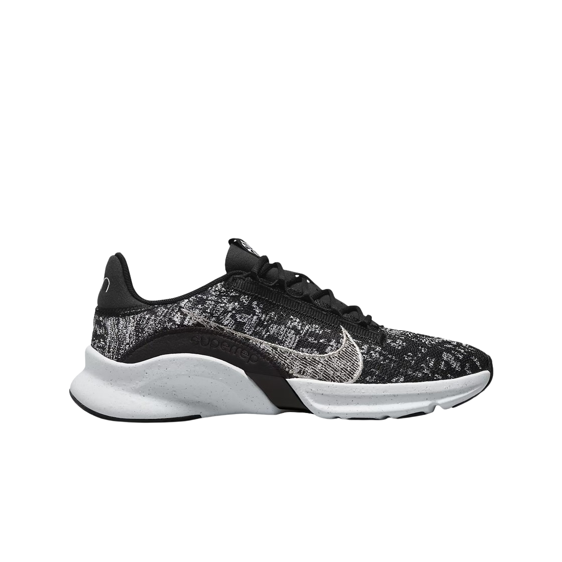 (W) 나이키 슈퍼렙 고 3 플라이니트 넥스트 네이처 블랙 화이트((W) Nike SuperRep Go 3 Flyknit Next Nature Black White) - 1