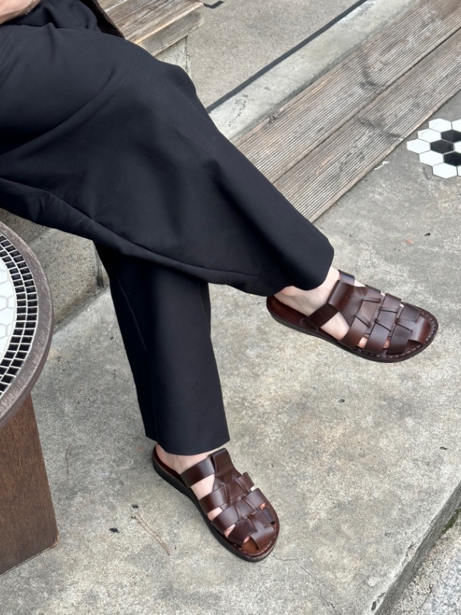 Jerusalem Sandals No.1063 Michael Slide Brown 착용 스타일 - 10