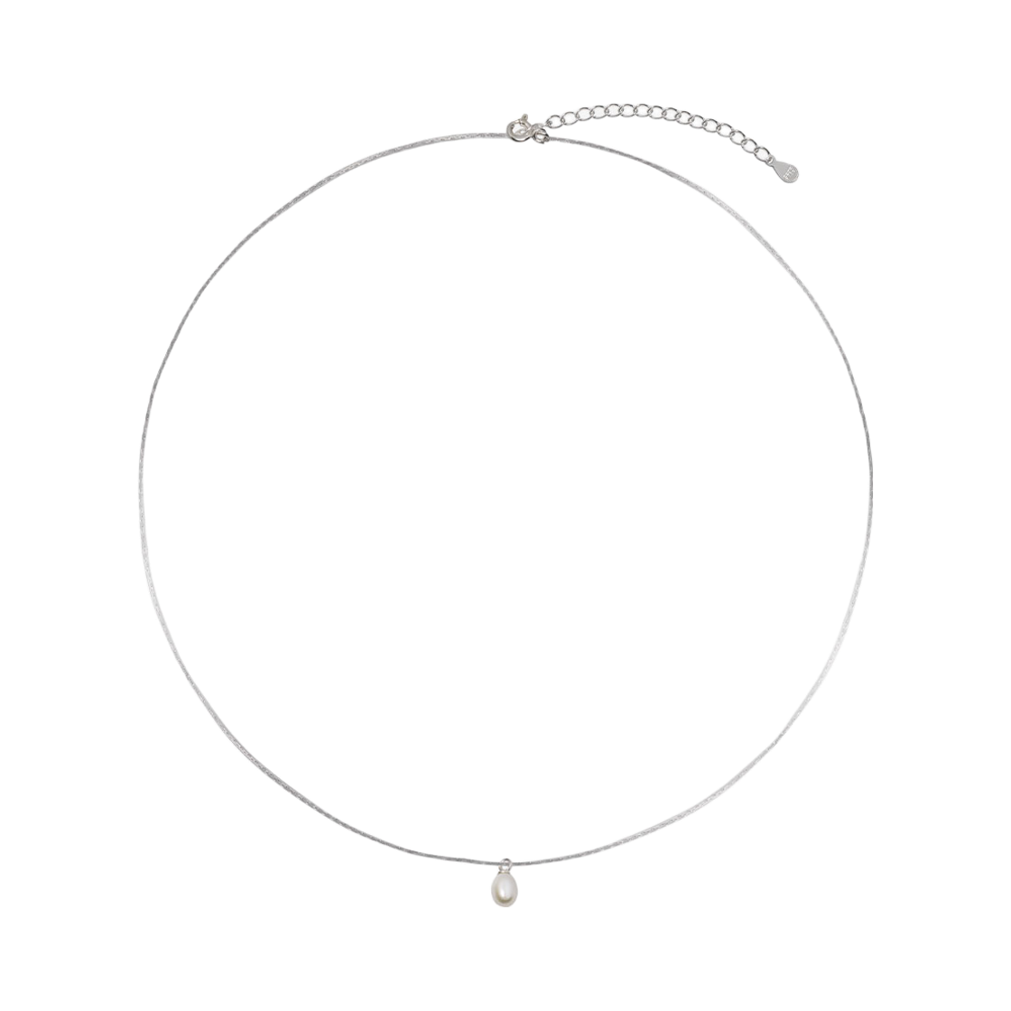 러브미몬스터 [실버] 진주 드롭 목걸이 실버(lovememonster [Silver] Tini Pearl Drop Necklace Silver) - 1