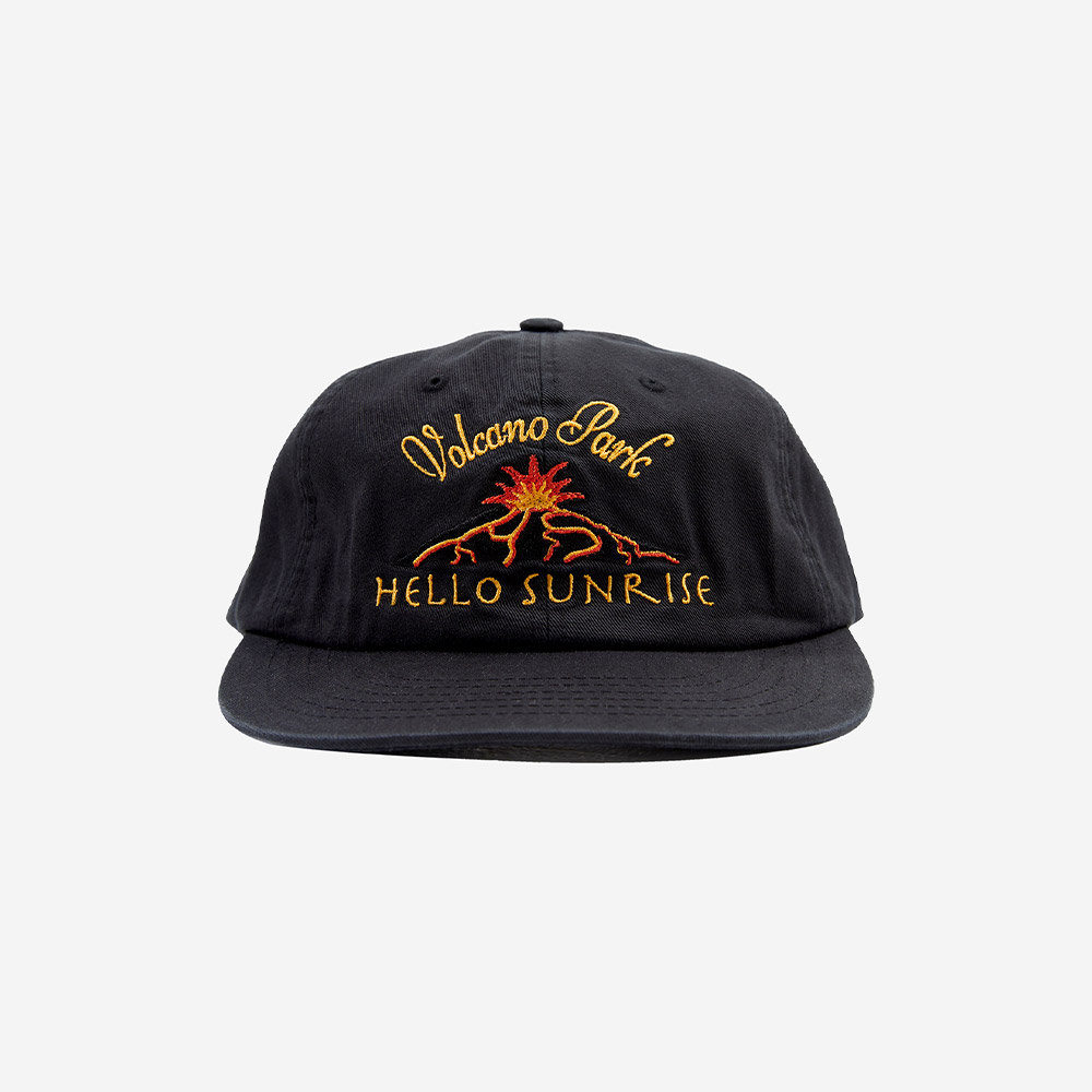 헬로선라이즈 볼케이노 로고 릴랙스드 핏 6패널 캡 블랙(Hello Sunrise Volcano Logo Relaxed Fit 6P Cap Black)