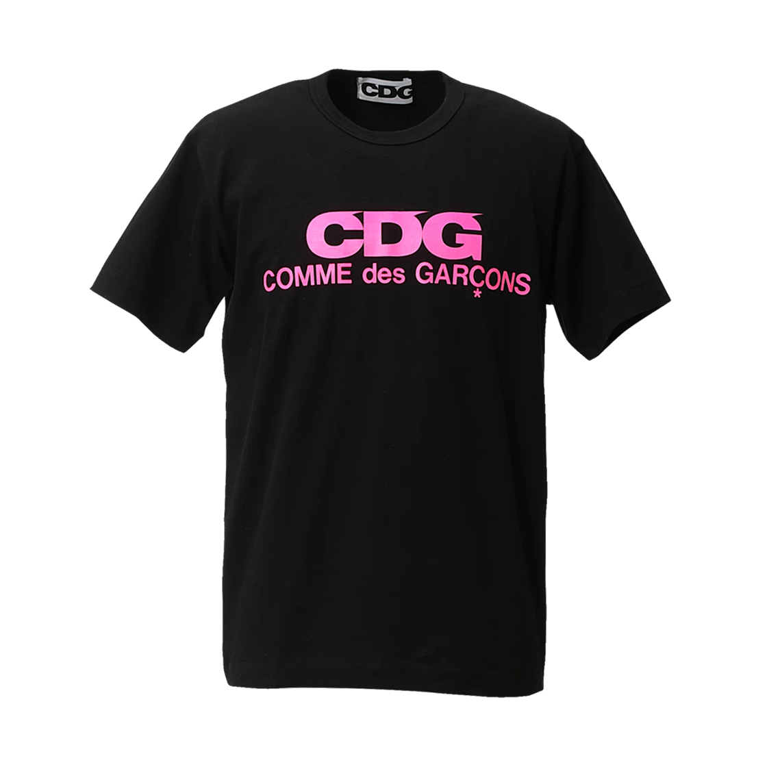 CDG 핑크 로고 티셔츠 블랙 핑크(CDG Pink Logo T-Shirt Black Pink)